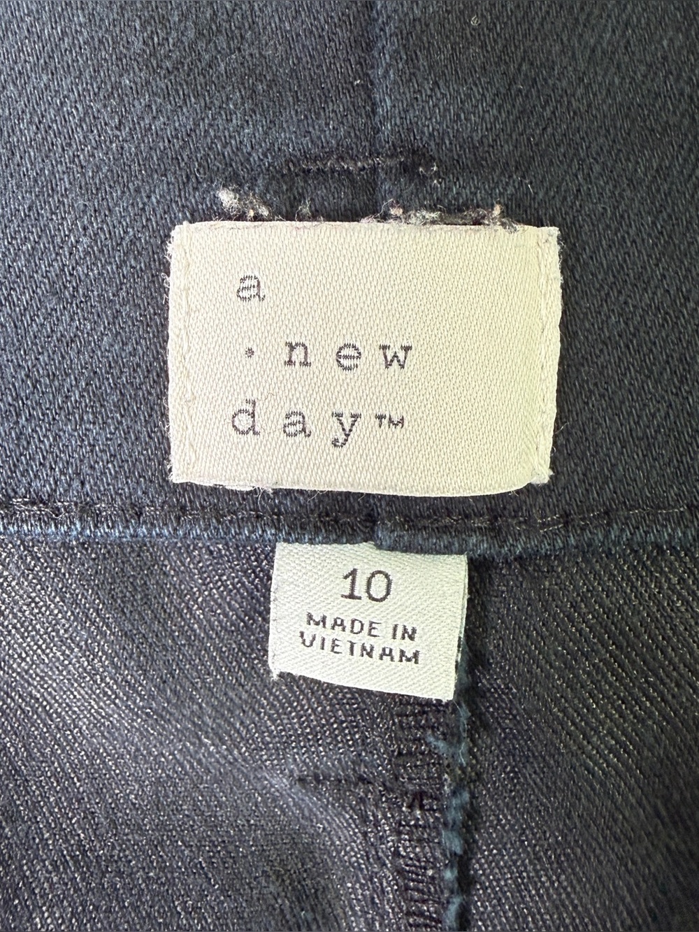 A New Day Black High Waist Belted Pleat Front Cotton Trouser Pants Size 10 - Picture 6 of 12